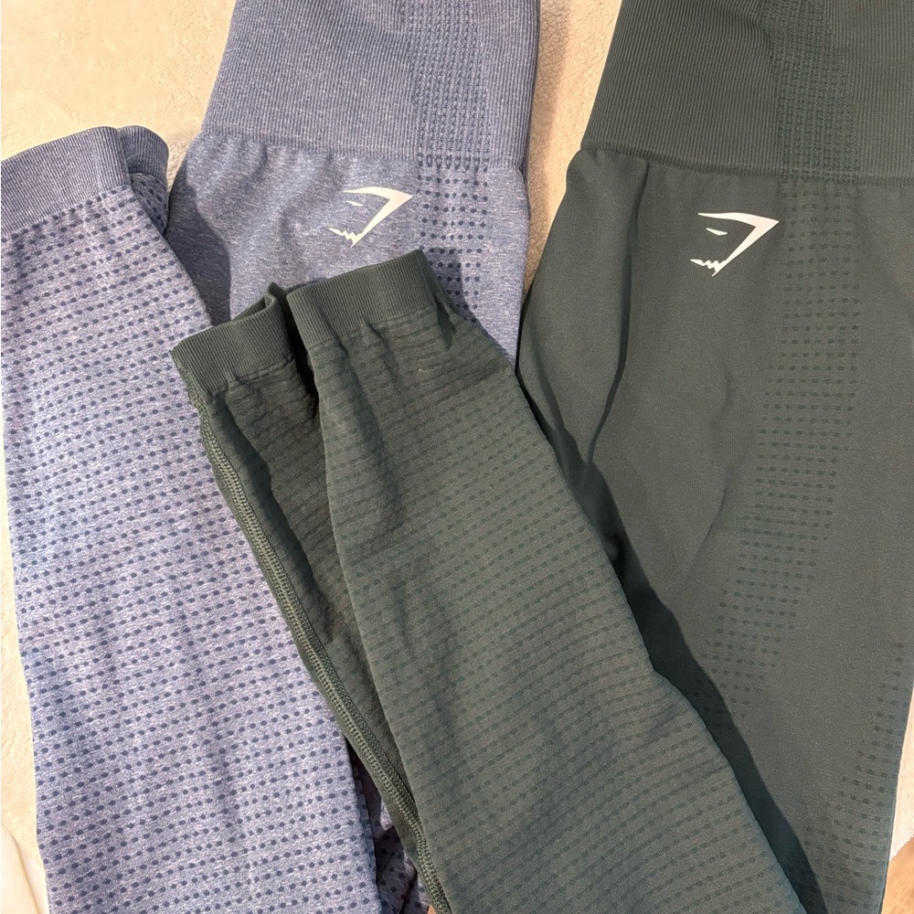 Gymshark Activewear Set in Light Blue and Dark Green